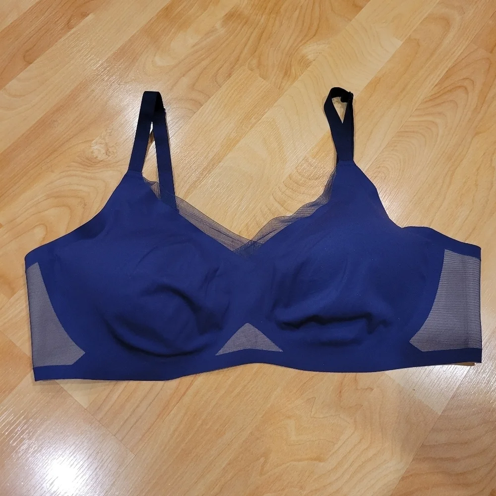 Honeylove Crossover Wireless Bra Blue Size XL